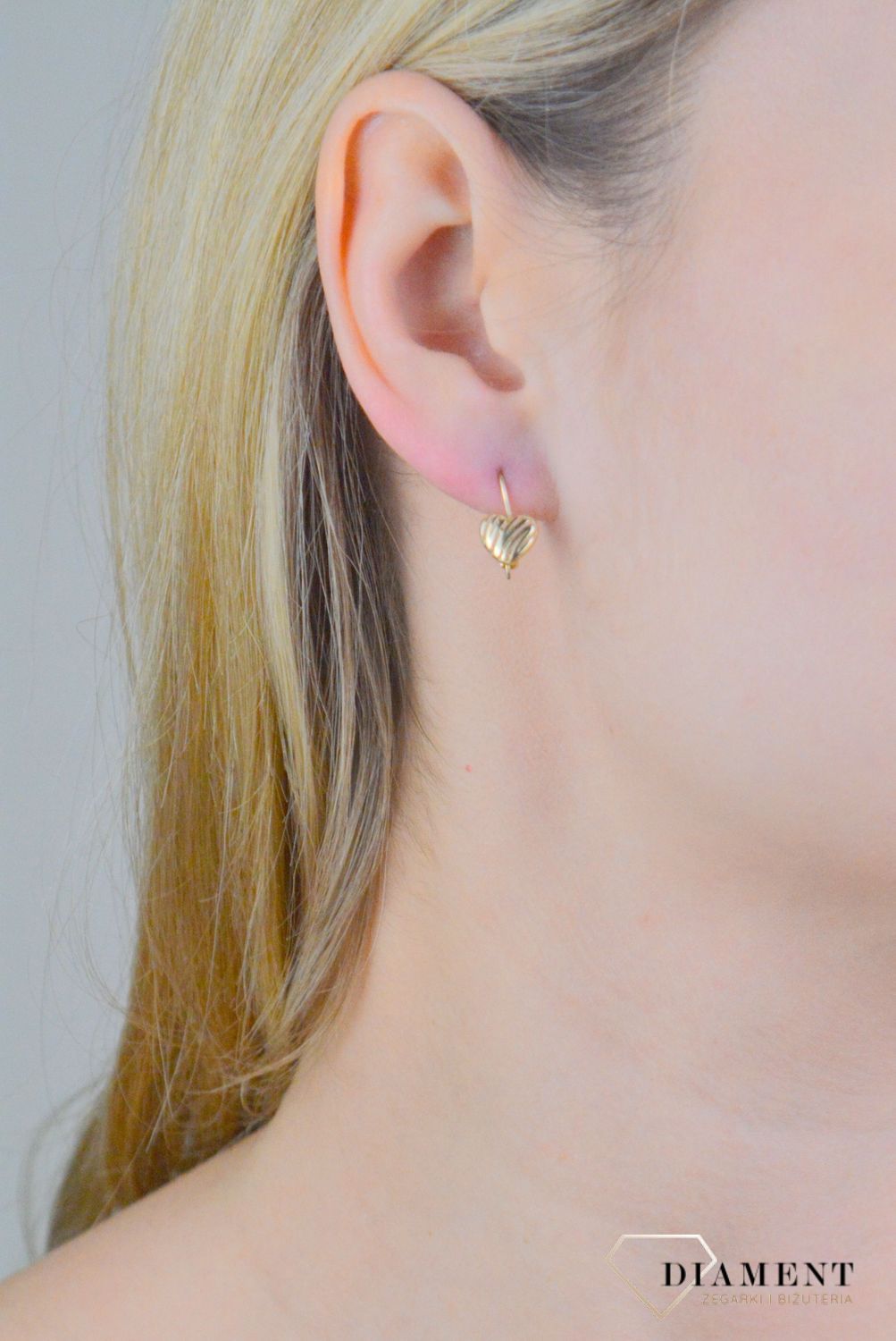 Kolczyki złote serca dziecięce próba 375, KL 8084 375.jpg